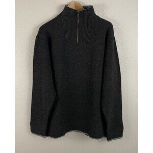 IrelandsEye Mens XL Gray 100% Wool Pullover Mock Neck Sweater